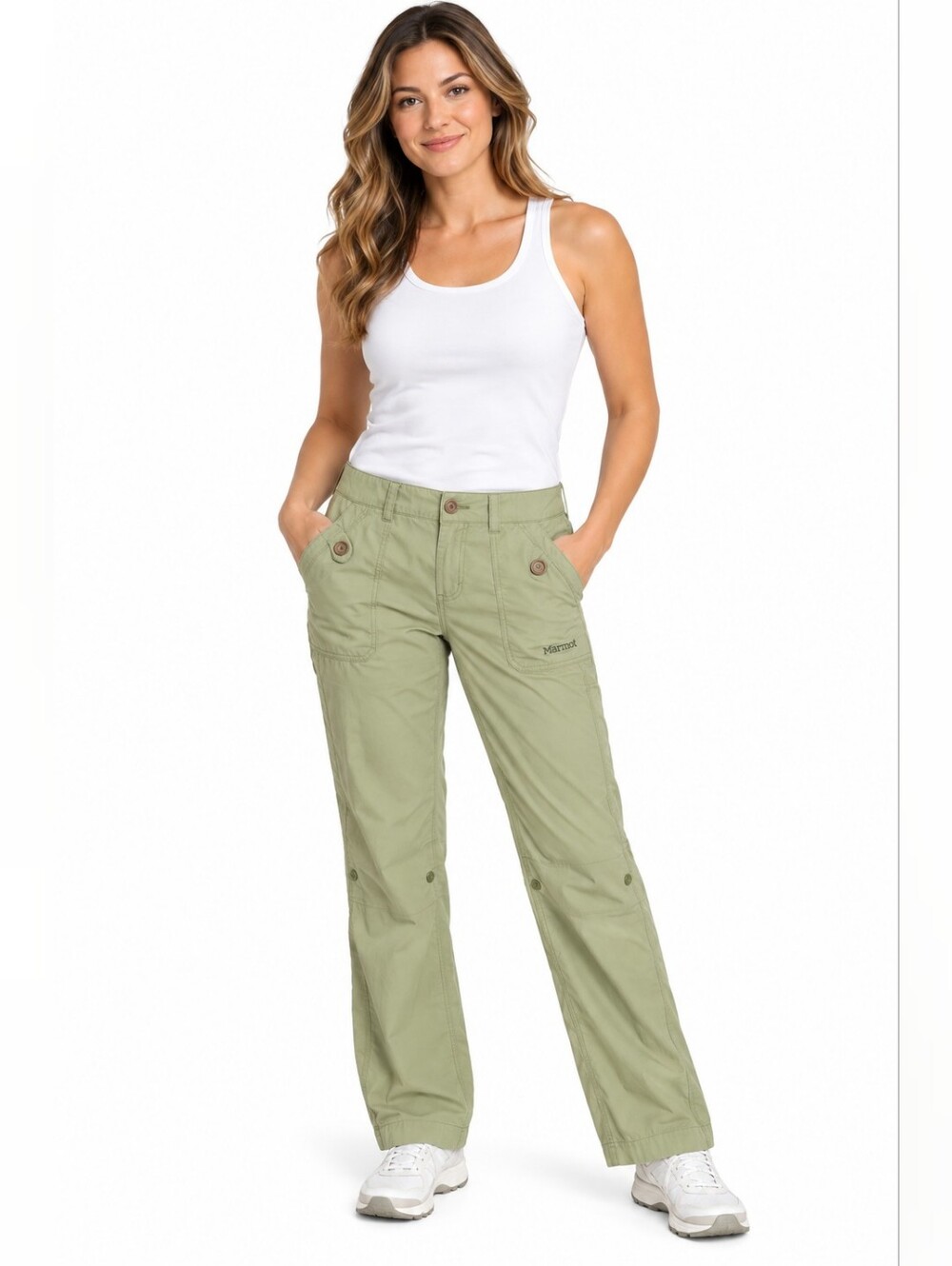 Marmot Green Cargo Pants Relaxed Fit Lightweight Olive Green Sixe XS